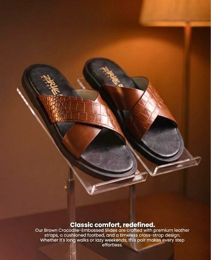 Cross-Strap Slide Sandal